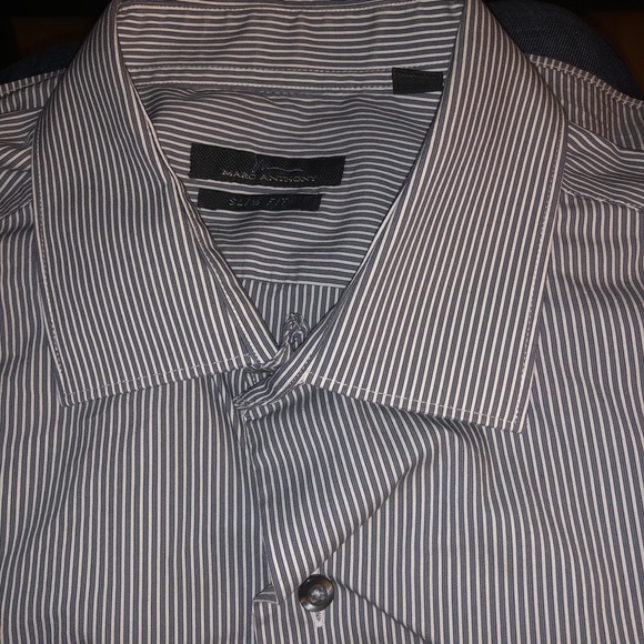 Men’s Gray Marc Anthony Slim Fit Dress Shirt - Picture 1 of 3